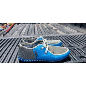 Shoens Men's Casual Breathable Check Sheakers Blue Size US 11.5